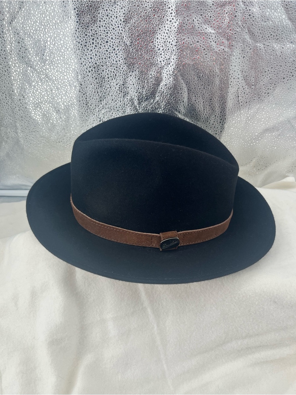 Borsalino Marengo Rain Proof Fur Felt Fedora Traveller Hat with Leather Strap